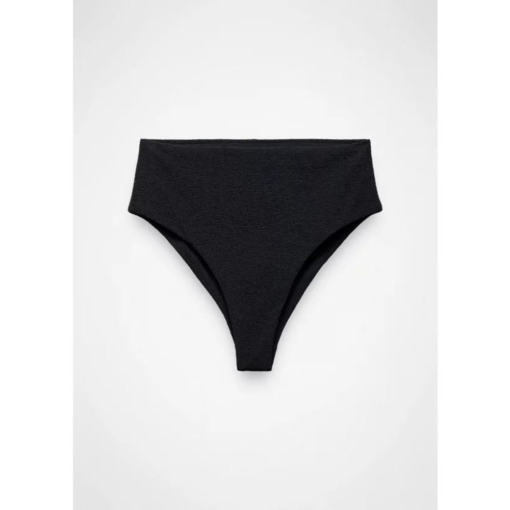 prAna Lahari black Bikini Bottom Womens Small New High waisted Textured swim